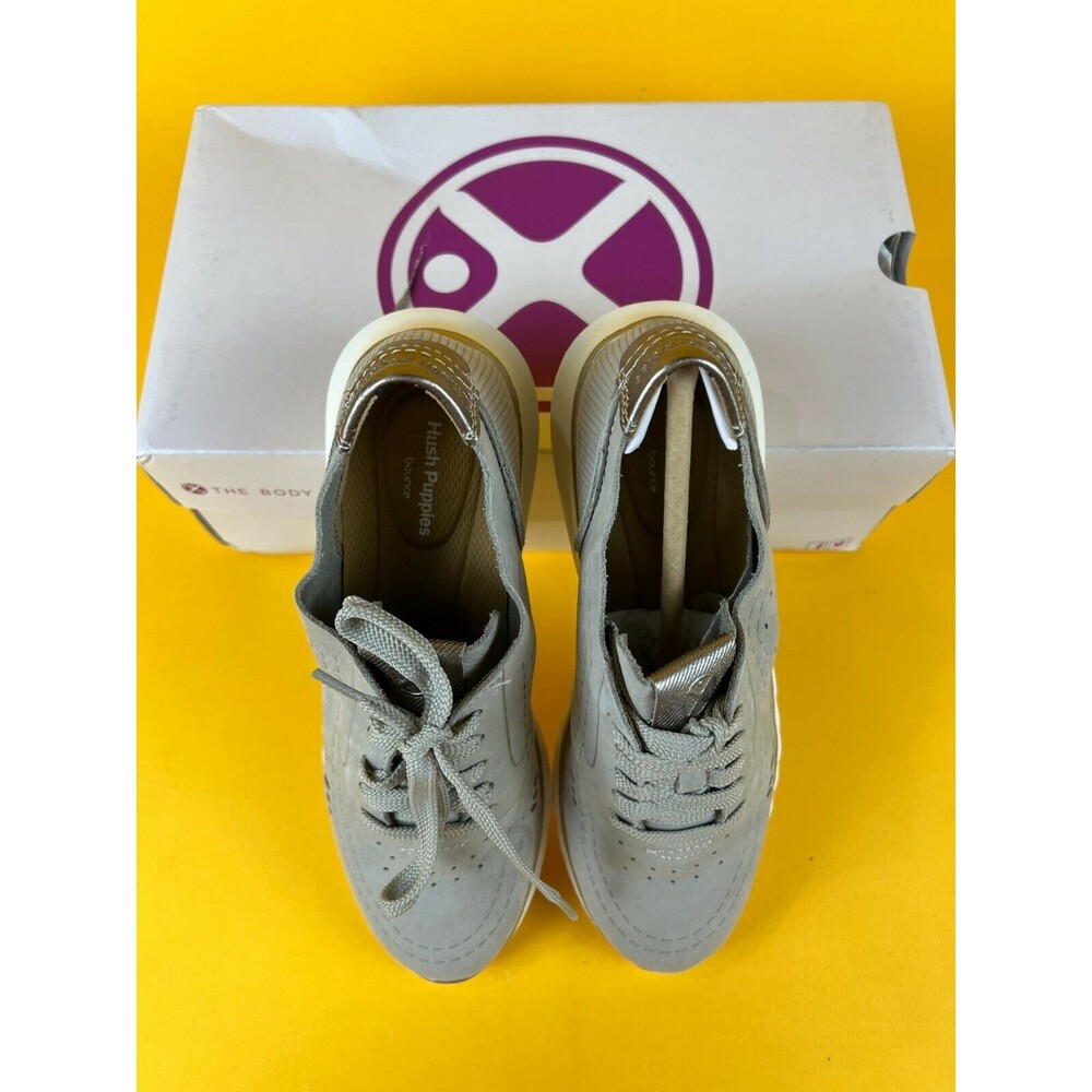 Hush Puppies Tricia Perf Lace Up Sneakers Womens 5.5 M Gray Nubuck Leather NWB - Picture 9 of 12